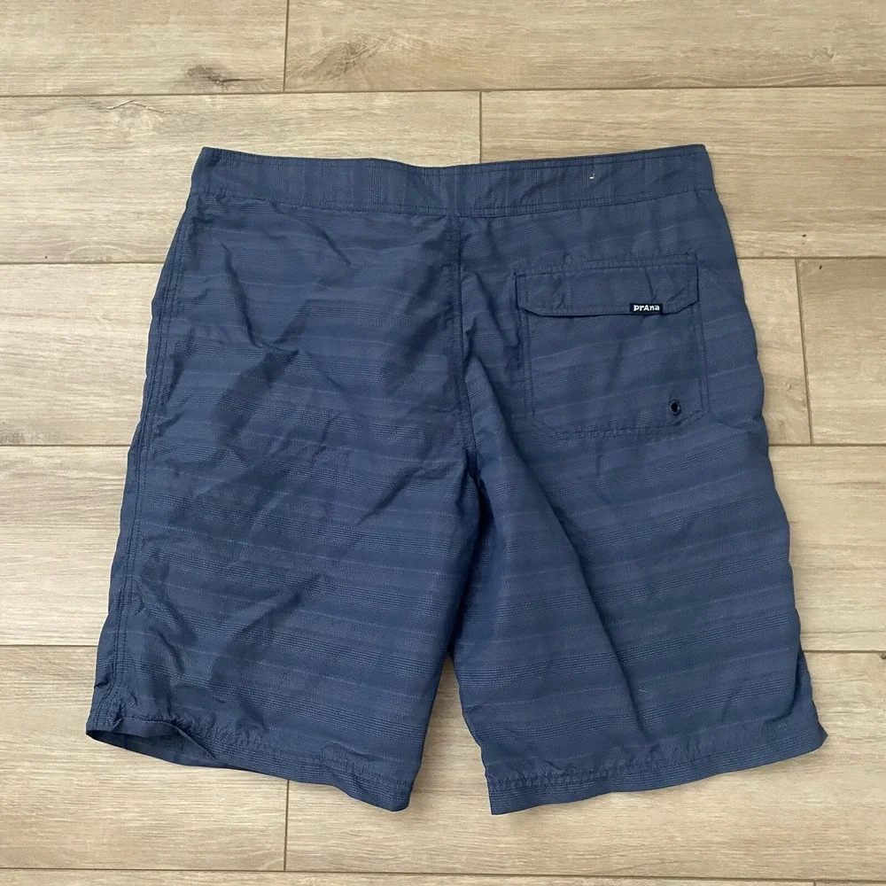 Prana Swim Shorts Men's 38 Navy Blue Board Shorts Beach Surf Swimming Pool Large